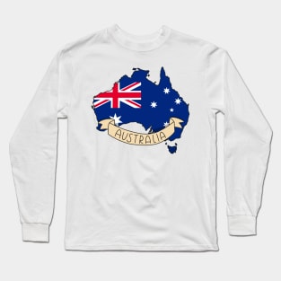 Australia Flag Map Long Sleeve T-Shirt